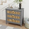 CAVINAS Natural Rattan 3 Drawer Cabinet Closet Organizers and Storage Dresser for Closet Chests of Drawers for Bedroom, Living Room - 2 of 4