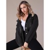 INSPIRE CHIC Women's Long Sleeve Button Down Detachable Hoodie Jean Jacket - 3 of 4