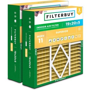 Filterbuy 19x20x5 Air Filter (2-Pack), Pleated MERV 11 Allergen Defense HVAC AC Furnace Air Filters for Bryant / Carrier, BDP, Day & Night, & Payne - 1 of 4