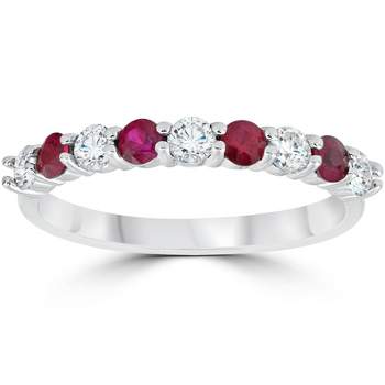 Pompeii3 1/2CT Ruby & Diamond Wedding Ring 10K White Gold