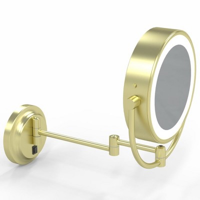 Brushed Brass LED Wall Mounted Magnifying Mirror