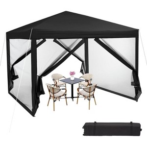 10x10ft Easy Pop-Up Canopy, Outdoor Screen Tent with Mosquito Netting, 2 Zipper Doors, and Roller Bag for Yard Camping Picnic Party Events - 1 of 4