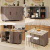 JUJABU 51.2 in. W Geometric Twill Stripe Textured Design Kitchen Island with Drop Leaf, Internal Storage Rack - 3 of 4
