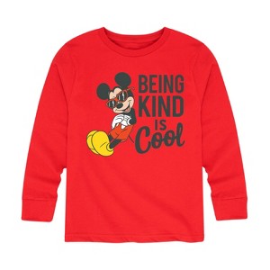 Boys' - Disney - Mickey Kind Is Cool Long Sleeve Graphic T-Shirt - 1 of 4
