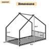 TOAOTBNBO Minimalist Full Size Bed with LED Light Strips, Modern Full Bed Frame with Roof-shaped Design, Comfortable Beds for Teens, Black - 3 of 4