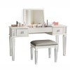 HDZNVF Mirrored Vanities Desk with Drawers, Bedroom Makeup Vanity Table Set with Mirror and Stool - 3 of 4