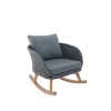 Contemporary Minimalist Wicker Rocking Chairs with Soft Cushions,Durable Wooden Frame for Indoor and Outdoor Spaces - The Pop Home - 4 of 4
