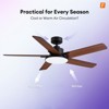 Siljoy 52-in Black Ceiling Fan with LED Light and Remote Control Include (5 Blades) For Bedroom Living Room and kitchen - 3 of 4