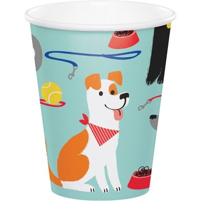 8ct 16oz Dog Print Party Favor Cups