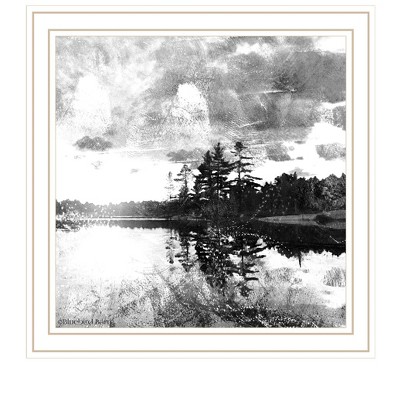 HomeRoots Lakeside Pines White Framed Print Wall Art