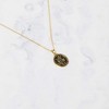 Dicksons Saint Christopher Protect Us Engraved Pendant 18 Inch Oval Gold Oxidized Pewter Necklace in Jewelry Box with Prayer Card - 2 of 4