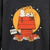 Women's - Peanuts - Snoopy Halloween Dog House Lightweight French Terry Wide Neck Long Sleeve Shirt - 2 of 4