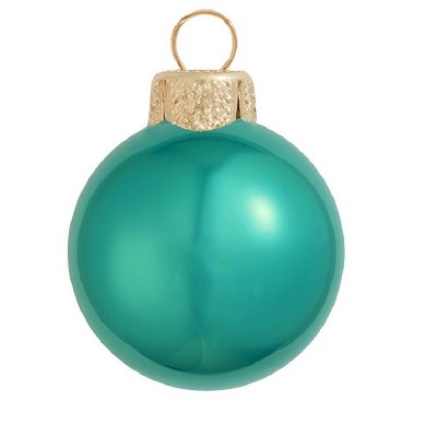 Northlight 28ct Pearl Glass Ball Christmas Ornament Set 2" - Teal Green