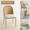 Rattan Back Dining Chair Set Of 4 ,Modern Dining Chair With Upholstered Seat Design Kictien Chair For Diningroom-Tanpinhause - 4 of 4