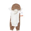 Hudson Baby Boys Thermal Preemie Layette Set 4pc Short Sleeve Outfit, Bear, Preemie - 2 of 4