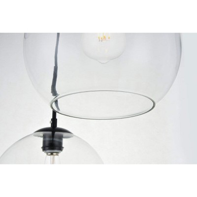 Baxter Cosmopolitan 5-Light Black Iron & Clear Glass Globe Pendant