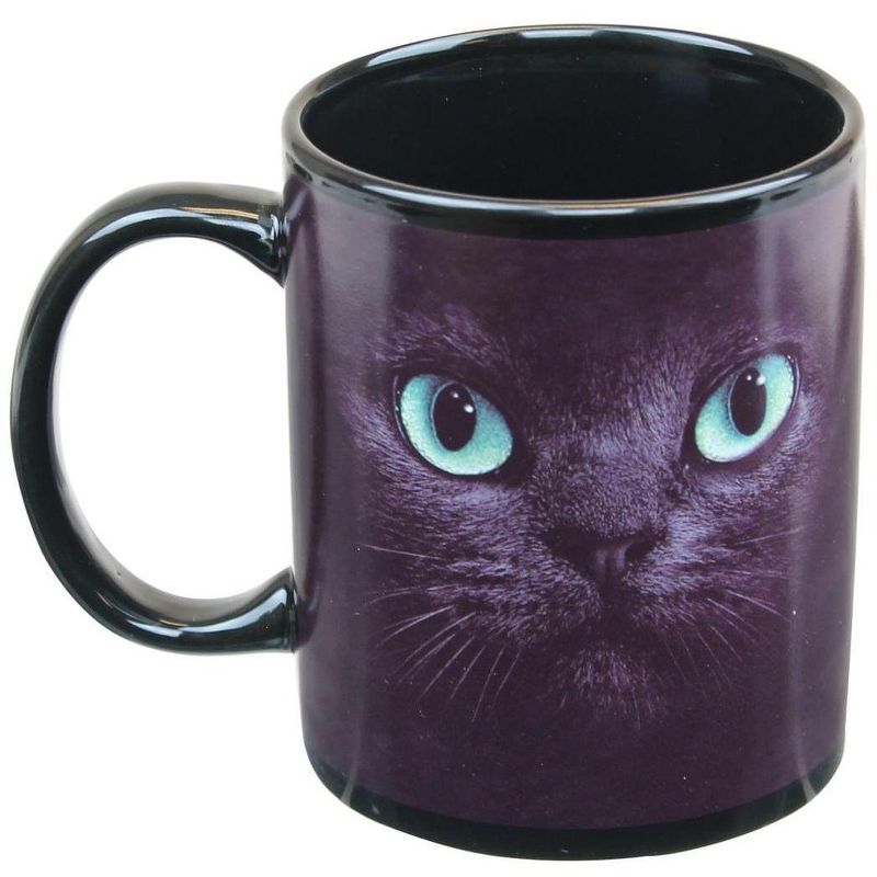 Just Funky Black Cat With Green Eyes 11oz Coffee Mug, 2 of 3