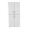 Hazel Armoire in melamine with 2 doors , 4 shelves and 2 clothes hanging bar - 2 of 4