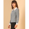 Allegra K Women's Contrast Peter Pan Collar Blouse Gingham Long Sleeve Button Front Shirt - 4 of 4
