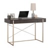 INFURNIC Writing Desk Compact Modern Desk with Hidden Keyboard Tray and Sturdy Construction for Home Office, Brown, 47.24"*20"*30" - 2 of 4