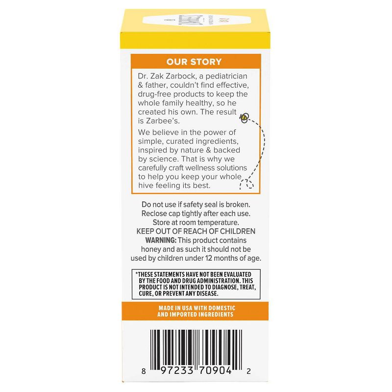 Zarbee&#39;s Baby Soothing Cough Syrup with Dark Honey - Natural Peach &#38; Honey Flavor - 2 fl oz, 3 of 11