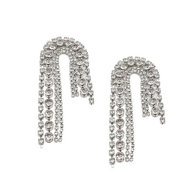 SOHI Women's White Bling Drop Earrings