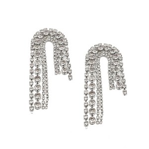 SOHI Women's White Bling Drop Earrings - 1 of 3