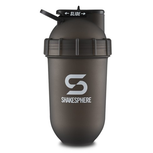 Shakesphere Tumbler Original: Protein Shaker Bottle And Smoothie Cup, 24 Oz  - Bladeless Blender Cup, No Blending Ball - Frosted Black - White Logo :  Target