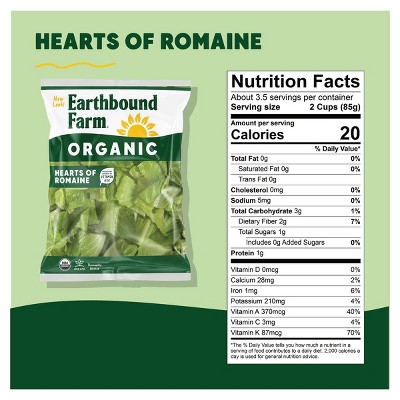 Earthbound Farm Fresh Organic Chopped Hearts of Romaine Lettuce - 10oz