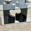 CAVINAS Coffee Tables for Living Room Modern Rectangular Transparent Tempered Glass Coffee Table with Black MDF Legs for Dining Room - 4 of 4