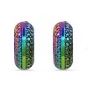 Steeltime Ladies 18k white gold plated brass simulated diamonds hoop earrings. Color Options: Silver, Gold, Multi - 2 of 4