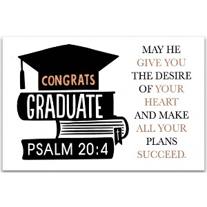 Dicksons IBB-225 Congrats Graduate May He Give You The Desires Of Your Heart White And Black 3 x 2 Paper Itty Bitty Blessings Card Bookmark, Pack Of - 1 of 1
