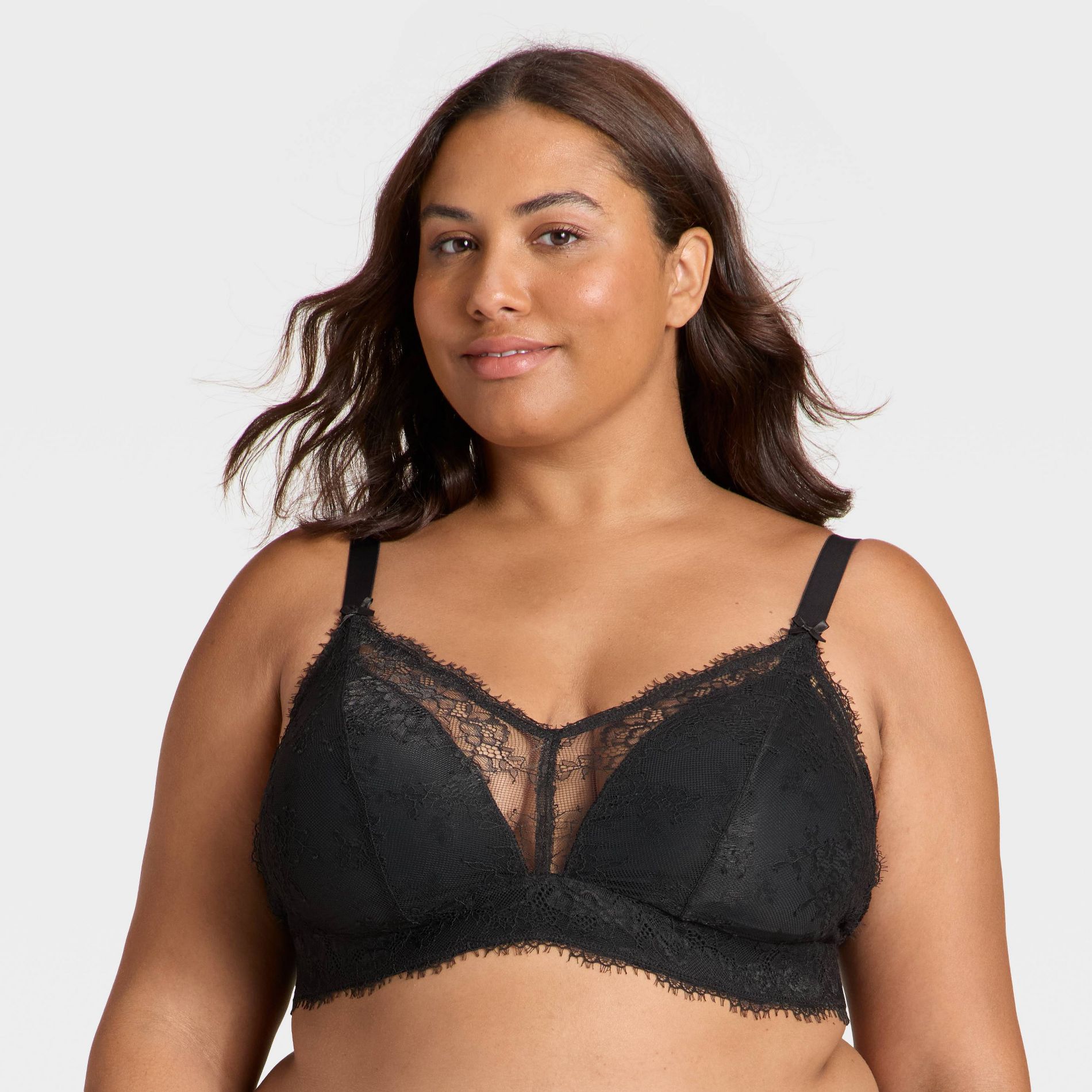 Women's Lace Removeable Pad Bralette - Auden™ Black 2X