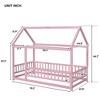 NicBex Twin Size Wood Tent Montessori Bed with House Roof Frame,Floor Bed with Safety Guardrails,Modern Toddler Bed for Bedroom - 3 of 4