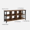 62" Industrial 8-Cube Storage Organizer with 3-Tier Metal Horizontal Bookcase, Low Console Table for Entryway, Living Room, TV Stand, Rustic Modern - 2 of 4