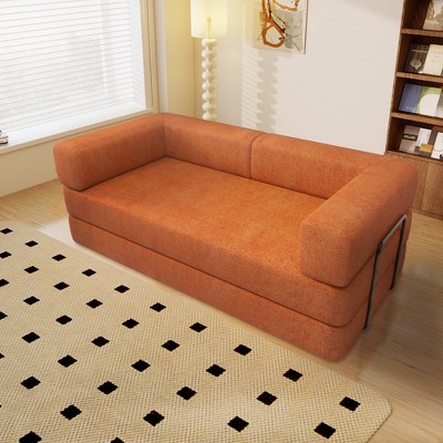 MOONMISS Corduroy Convertible Sleeper Sofa Bed with Fixed-Shape Frame, Floor Sofa Lounge Couch for Living Room Bedroom
