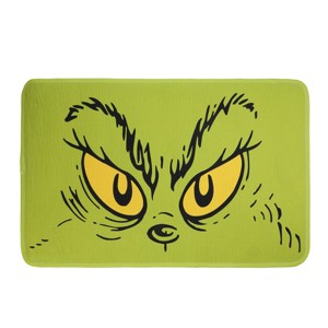 The Grinch Big Face Green 31.5" X 20" Washable Rug - 1 of 4