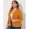 Women's Plus Size Blazer Notch Panel Work Business Casual Outfits Dressy Suit Jacket Peplum Blazers - 3 of 4
