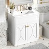 VYNXARIA 30" Bathroom Vanity with Ceramic Sink Combo, Modern Freestanding Storage Cabinet with Gold Handles, Soft Closing Doors£¬White - 2 of 4