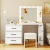 NicBex Vanity Desk with Mirror Dressing Table with Stool, Vanity Set with Adjustable Shelves,2 Drawers and Side Cabinet for Bedroom - 4 of 4