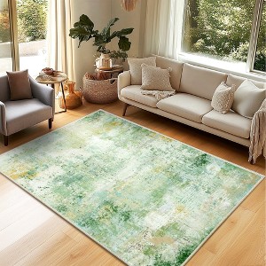 LOVEVOOK Living Room Rug Abstract Area Rugs Machine Washable Large Carpet Non-Slip Faux Wool Indoor Vintage Rugs for Bedroom, Dining Room - 1 of 4
