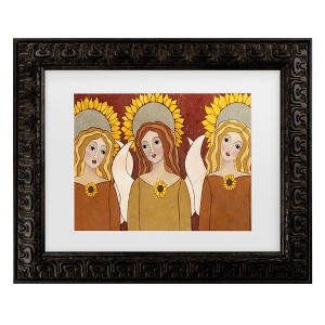 Trademark Fine Art - Medana Gabbard Angels And Sunflowers Matted Framed Art - 1 of 4