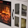NicBex Modern 58 Inch Fireplace TV Stand Entertainment Center with 2 Glass Doors 23 Inch Electric Fireplace with Realistic LED Flames,Beige - 4 of 4