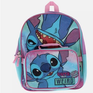 Disney Stitch 16" Backpack with Rectangle Lunch Bag - 1 of 4