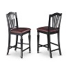 Counter Height Dining Set - 3 Piece Table & Chairs - Modern Kitchen Pub Set - 36x36 Inch - Black & Cherry - 4 of 4