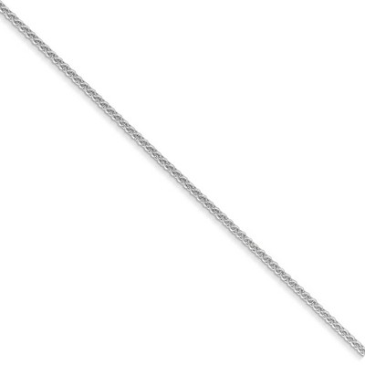 Black Bow Jewelry 1mm 14k White Gold Solid Wheat Chain Necklace