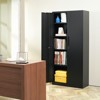 VEVOR Metal Storage Cabinet, Steel Locking Storage Cabinet with 2 Magnetic Doors and 4 Adjustable Shelves, 71'' Metal Cabinet, Black - 2 of 4