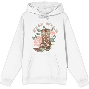 Vintage Country Stay Wild Long Sleeve Adult Hooded Sweatshirt - 1 of 2
