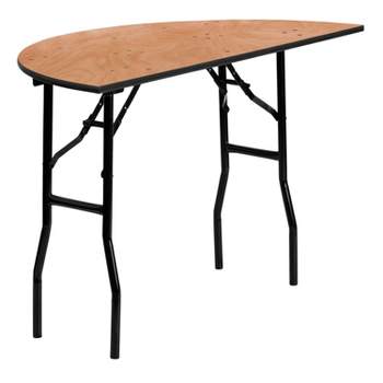 Flash Furniture 4-Foot Half-Round Wood Folding Banquet Table