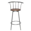 vidaXL Bar Stool Set of 2 Brown MDF, Steel Standard Swivel Bar Stool - 2 of 2